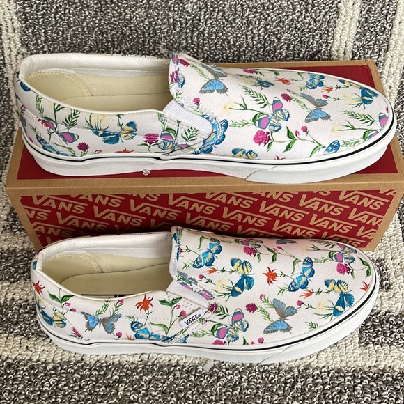 Vans Classic Slip-On Butterfly Floral Marshmallow MENS - Picture 3 of 16